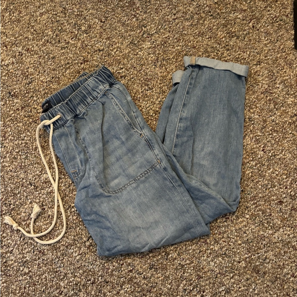 J. Crew Blue Relaxed Jeans with Elastic Waist